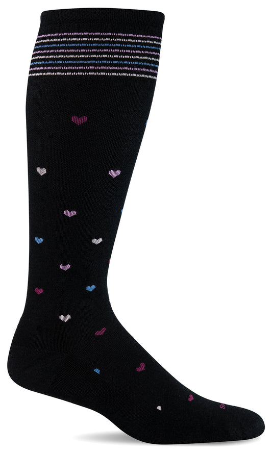 Women's Full Heart Wide Calf Compression Socks, 15-20 mmHg