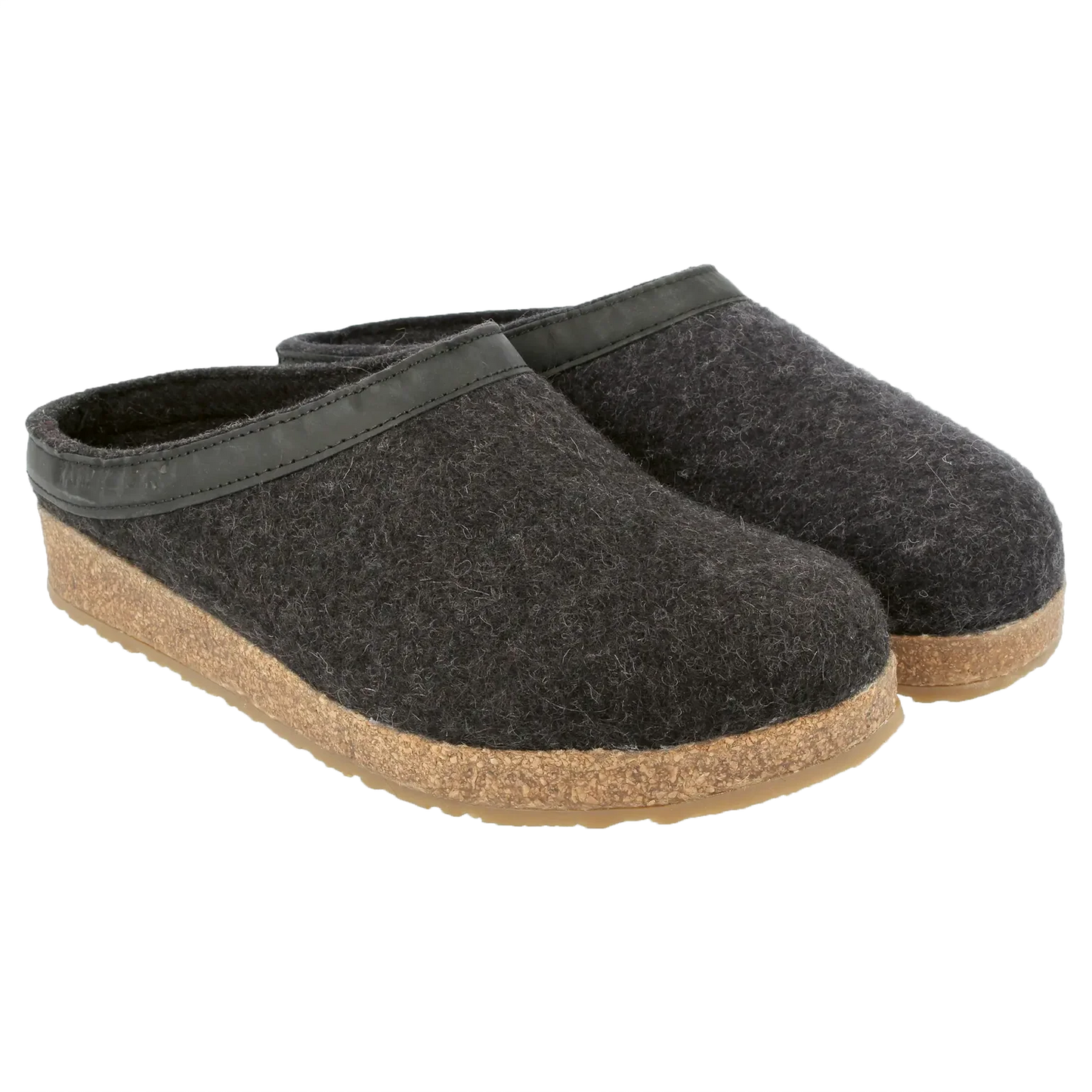 Grizzly Leather Trim Slipper, Charcoal