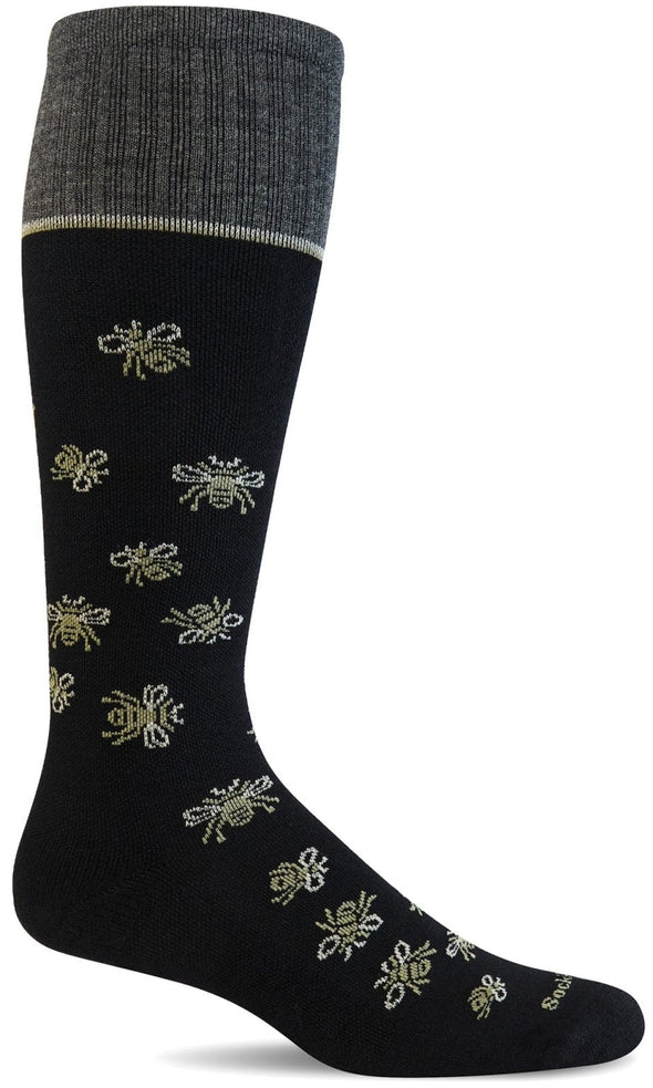 Women's Busy Bee Wide Calf Compression Sock, 15-20 mmHg