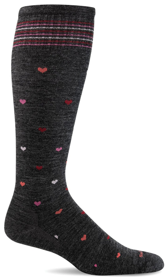 Women's Full Heart Wide Calf Compression Socks, 15-20 mmHg