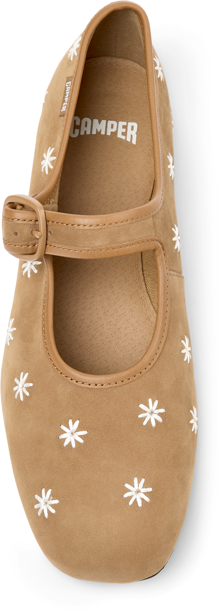 Women's Casi Myra Nubuck Leather Flower Maryjane Flats