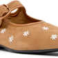 Women's Casi Myra Nubuck Leather Flower Maryjane Flats