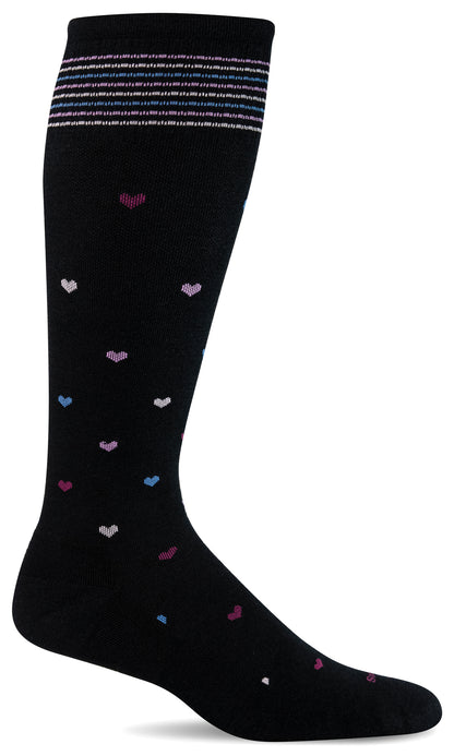 Women's Full Heart Wide Calf Compression Socks, 15-20 mmHg